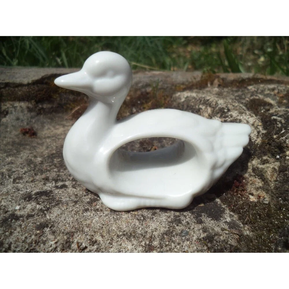 Vintage White Porcelain Animal Napkin Holders